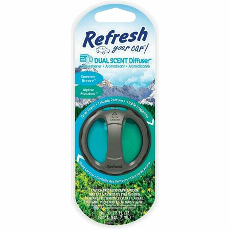 REFRESH YOUR CAR Oil Diffuser Car Air Freshener, Summer Breeze/Alpine Meadow 09020Z